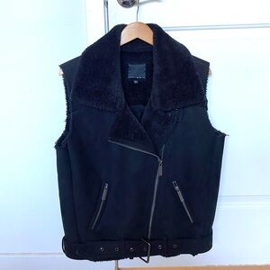 Dolce Vita Maelle Shearling Lined Moto Vest, Size Small